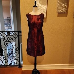 SL Fashions Burgundy Floral Midi Dress